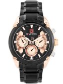 ZEGAREK MĘSKI NAVIFORCE - NF9113 (zn078c) - black/rosegold + box