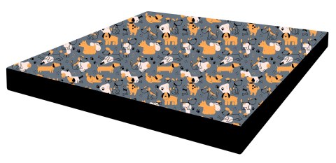 Legowisko - Materac SQUAR Grey Dogs 60x60x5 cm ARCO DESIGN