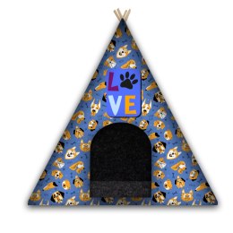 Tipi dla Psa/kota z poduszką LOVE DOGS BLUE L ARCO DESIGN