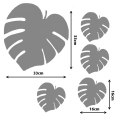 Zestaw podkładek na stół 1+4 - Monstera szara Bertoni